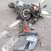 Jethro's damaged motorcycle